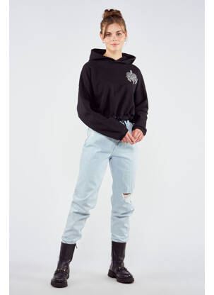 Sweat-shirt à capuche noir TOURIST LEMC femme
