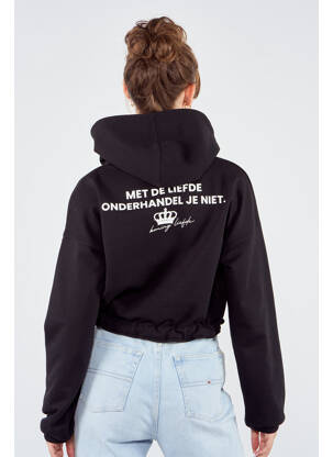 Sweat-shirt à capuche noir TOURIST LEMC femme