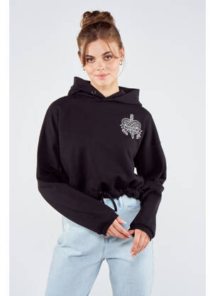 Sweat-shirt à capuche noir TOURIST LEMC femme