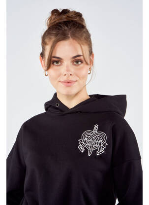 Sweat-shirt à capuche noir TOURIST LEMC femme