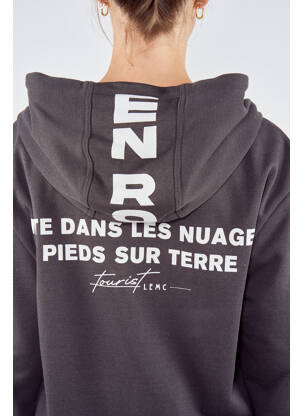Sweat-shirt à capuche gris TOURIST LEMC femme