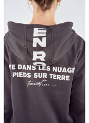 Sweat-shirt à capuche gris TOURIST LEMC pour femme seconde vue
