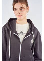 Sweat-shirt à capuche gris TOURIST LEMC pour femme seconde vue