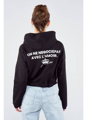 Sweat-shirt à capuche noir TOURIST LEMC femme