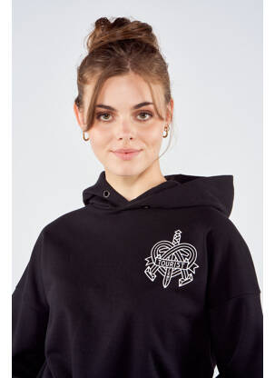 Sweat-shirt à capuche noir TOURIST LEMC femme