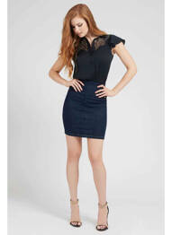 Jupe courte bleu GUESS femme