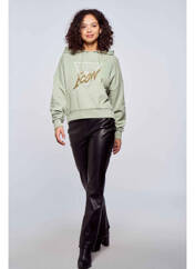 Sweat-shirt à capuche vert GUESS pour femme seconde vue