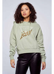 Sweat-shirt à capuche vert GUESS pour femme seconde vue