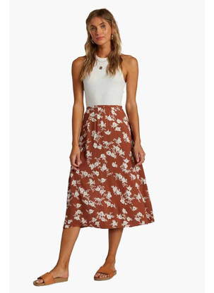 Jupe mi-longue marron BILLABONG femme