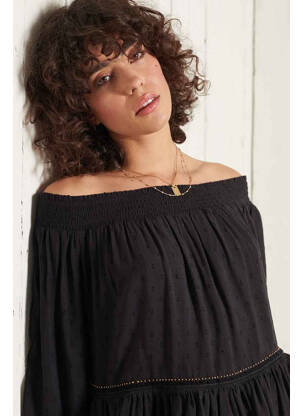 T-shirt noir SUPERDRY femme