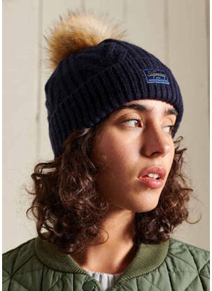 Bonnet bleu SUPERDRY femme