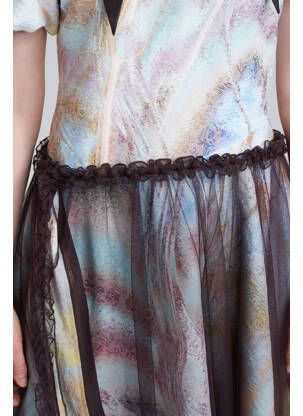 Robe mi-longue marron YOUNG DESIGNERS femme