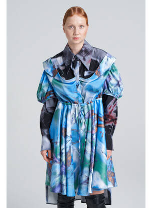Robe longue bleu YOUNG DESIGNERS femme