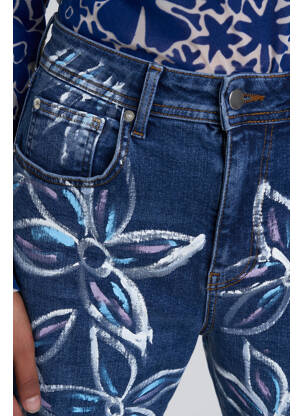 Jean coupe mom bleu MARGUERITE TENOT femme