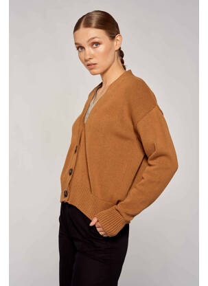 Gilet manches longues marron YUGEN femme