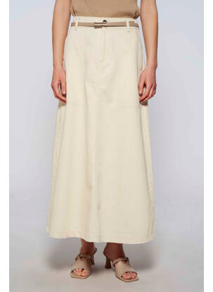 Jupe mi-longue beige YUGEN femme
