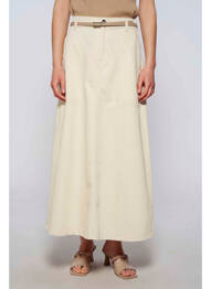 Jupe mi-longue beige YUGEN femme