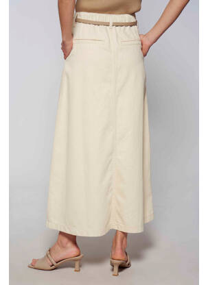 Jupe mi-longue beige YUGEN femme