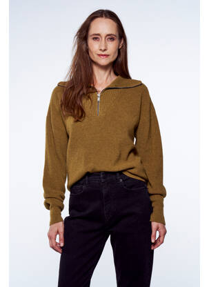 Pull col roulé vert YUGEN pour femme