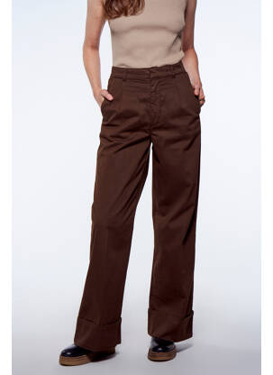 Pantalon droit marron YUGEN femme