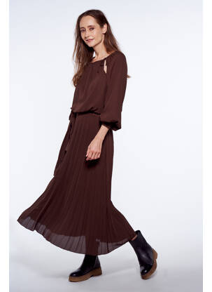 Robe longue marron YUGEN femme