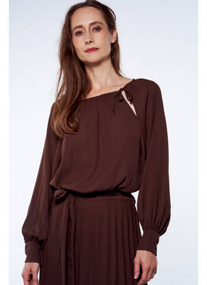 Robe longue marron YUGEN femme