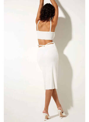 Jupe mi-longue blanc MOTEL femme