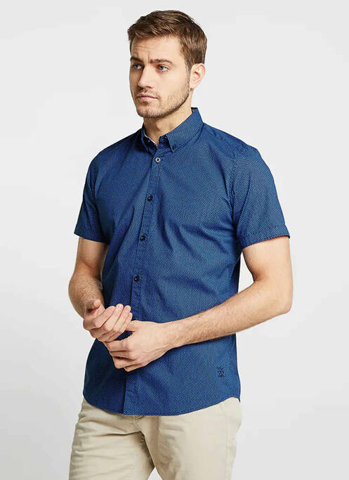 Chemise manches courtes bleu TOM TAILOR pour homme
