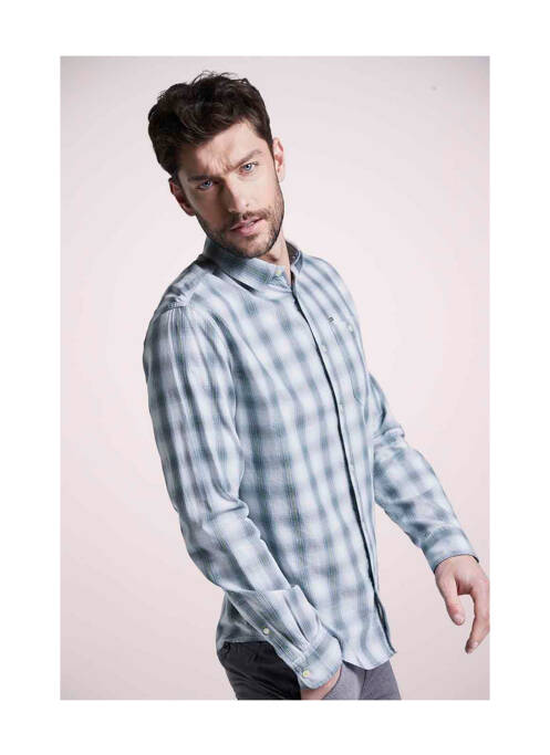 Chemise manches longues bleu TOM TAILOR pour homme