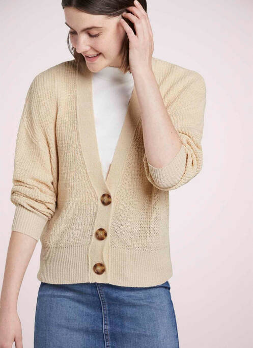 Gilet manches longues beige TOM TAILOR pour femme