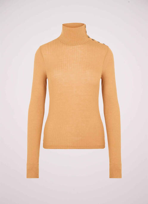Pull col roulé marron VERO MODA pour femme