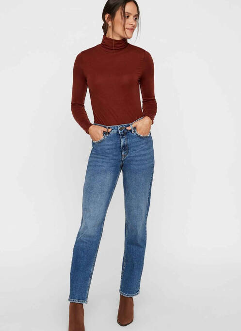 Pull col roulé marron VERO MODA femme