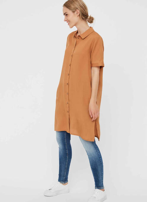 Robe courte marron VERO MODA pour femme