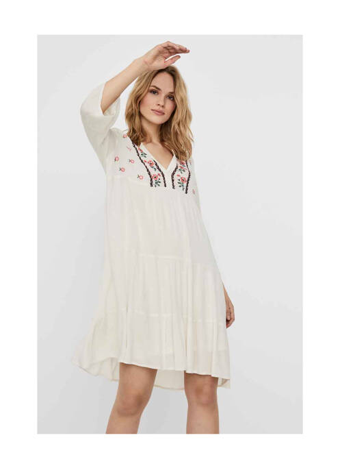 Robe courte beige VERO MODA pour femme