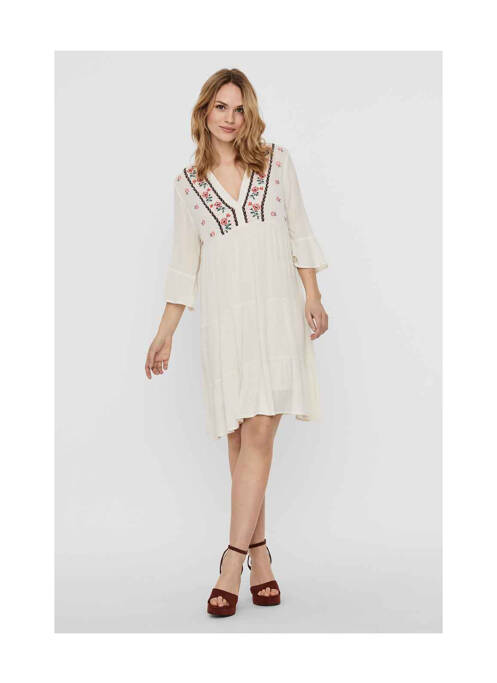 Robe courte beige VERO MODA pour femme
