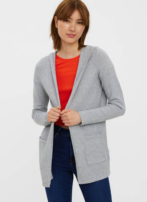 Gilet manches longues gris VERO MODA pour femme