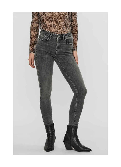 Jeans coupe slim gris VERO MODA pour femme