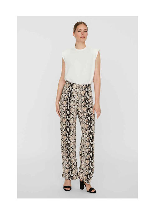 Pantalon droit beige VERO MODA pour femme