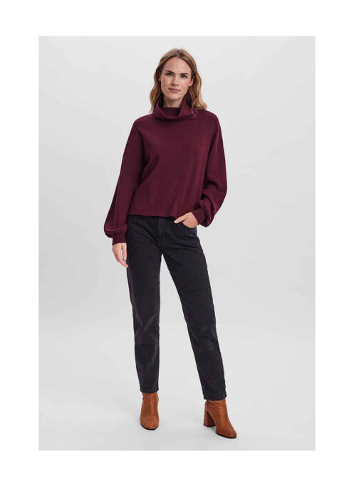 Pull col roulé violet VERO MODA pour femme