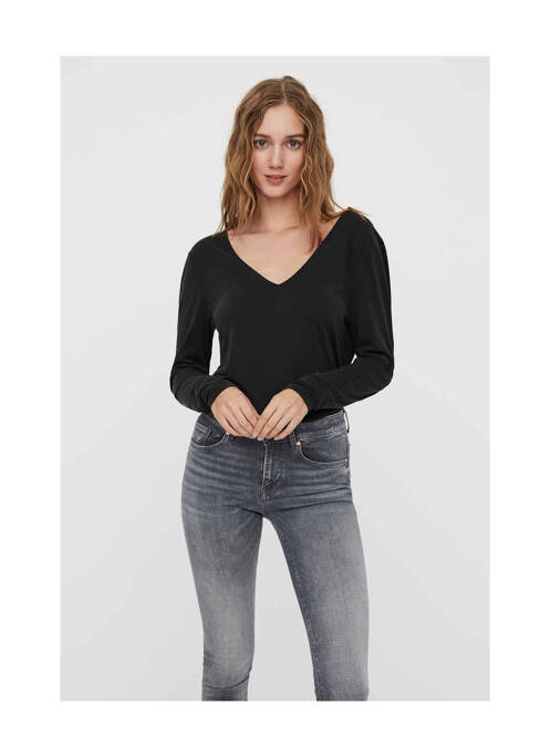 T-shirt noir VERO MODA pour femme