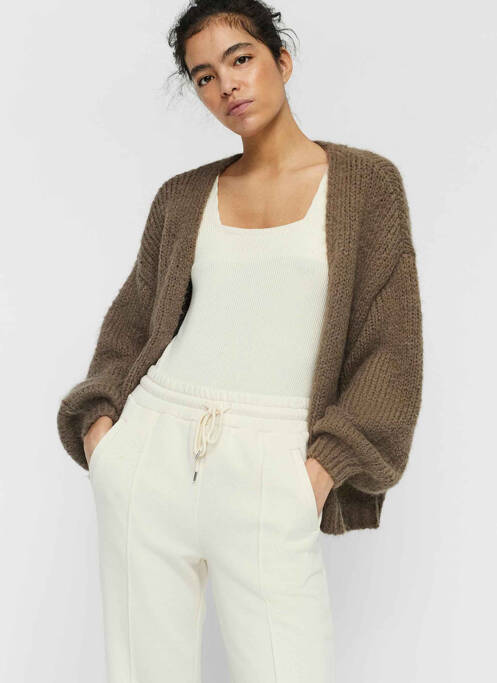 Gilet manches longues marron VERO MODA pour femme