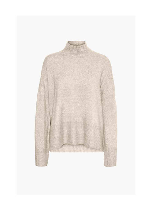 Pull col roulé beige VERO MODA pour femme