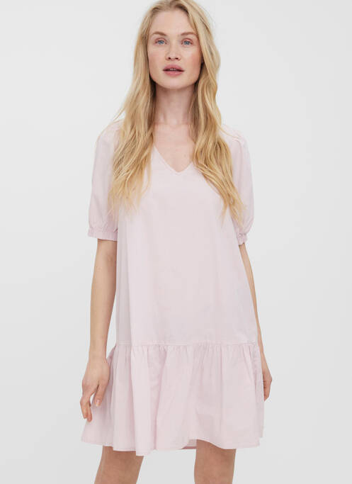 Robe courte rose VERO MODA pour femme