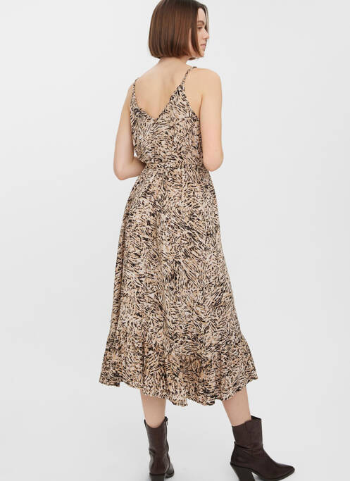 Robe mi-longue beige VERO MODA pour femme