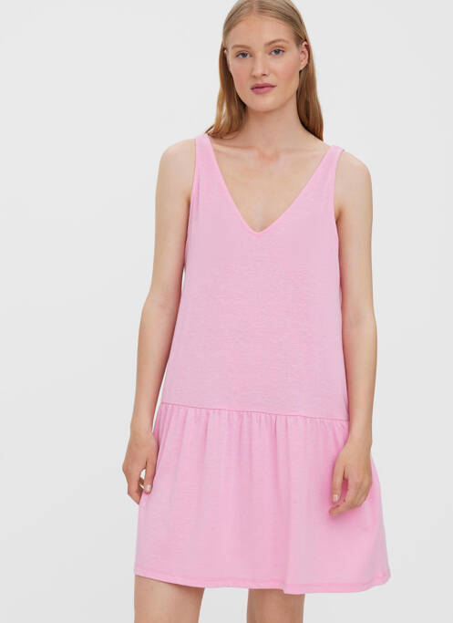 Robe courte rose VERO MODA pour femme