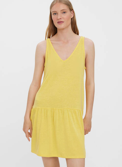 Robe courte jaune VERO MODA pour femme