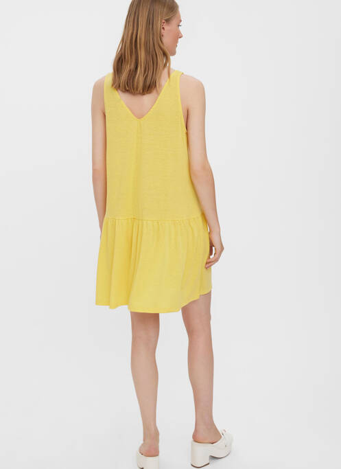 Robe courte jaune VERO MODA pour femme