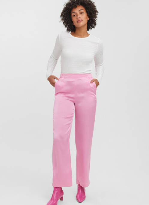 Pantalon droit rose VERO MODA pour femme