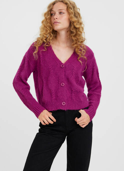 Gilet manches longues violet VERO MODA pour femme