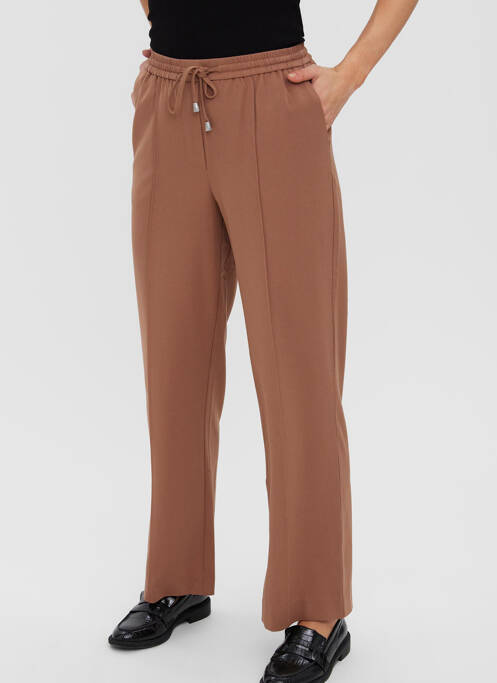 Pantalon droit marron VERO MODA pour femme